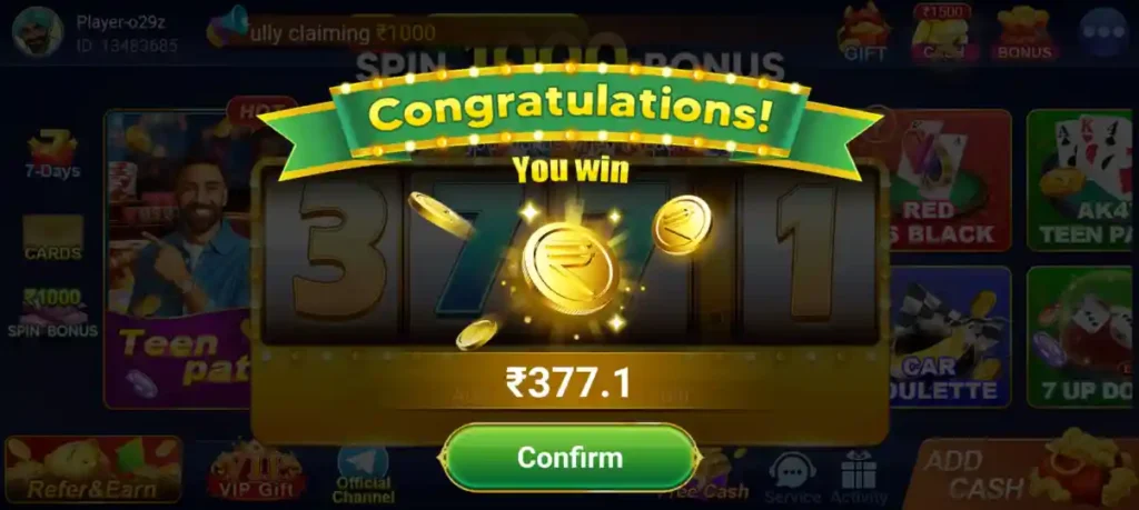 Teen Patti Galaxy Spin Offer