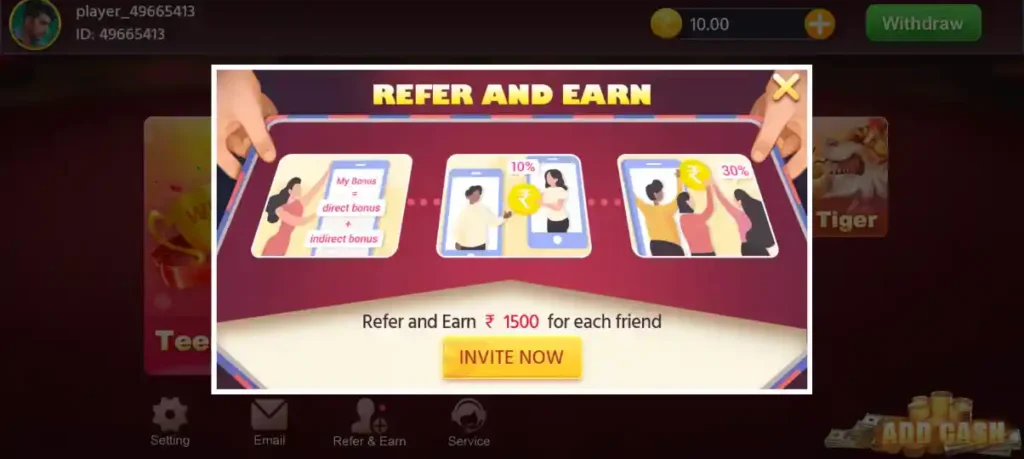 Teen Patti Salaar Refer And Earn